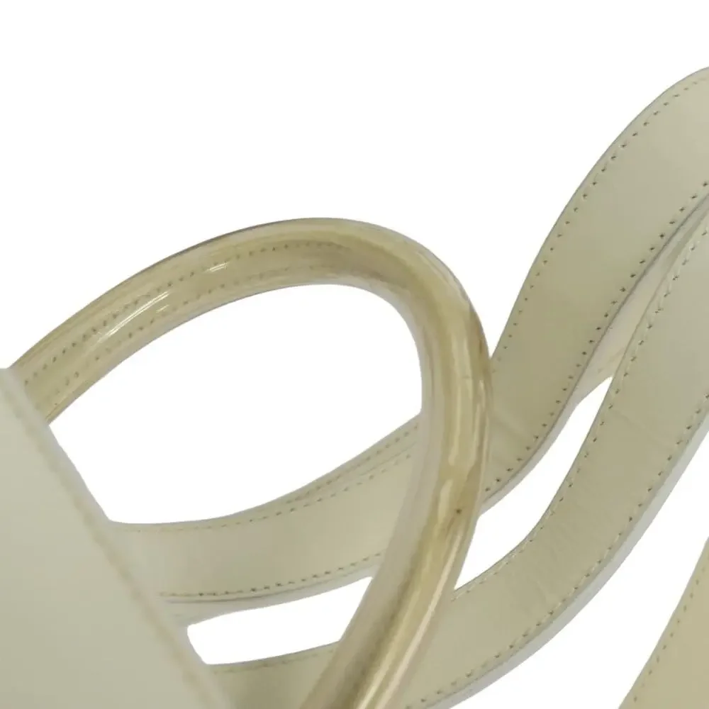 Salvatore Ferragamo Patent Leather Gancini Backpack White